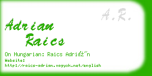 adrian raics business card